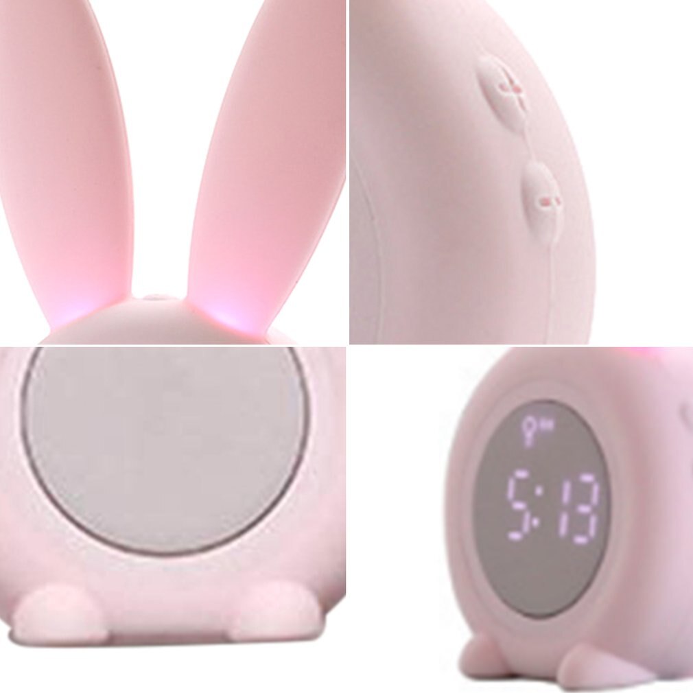 Wake Up Light Bedside Lamp Alarm Clock Light Rabbit Alarm Clock With Sunrise And Sunset Simulation Thermometer