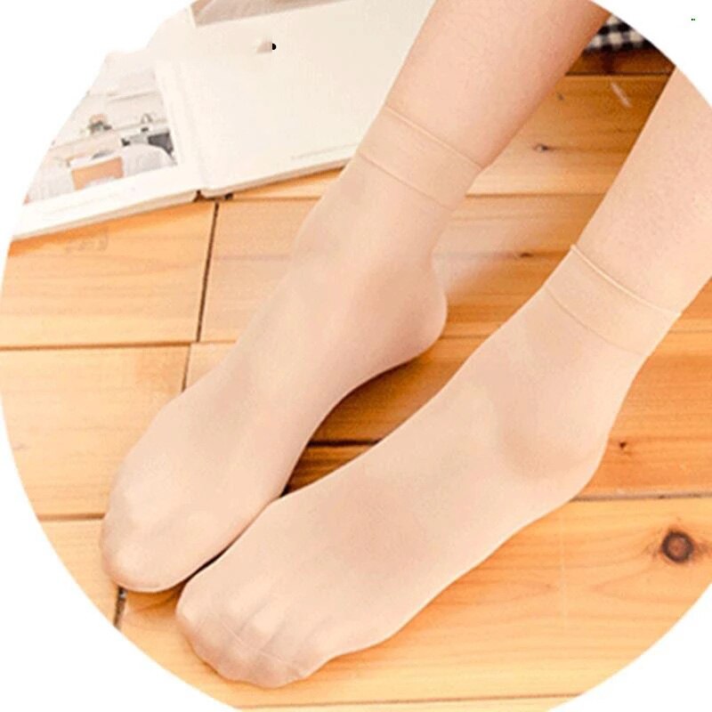 Calcetines cortos transpirables para hombre, medias de seda fina y nailon elástico, para verano, 5 par/lote