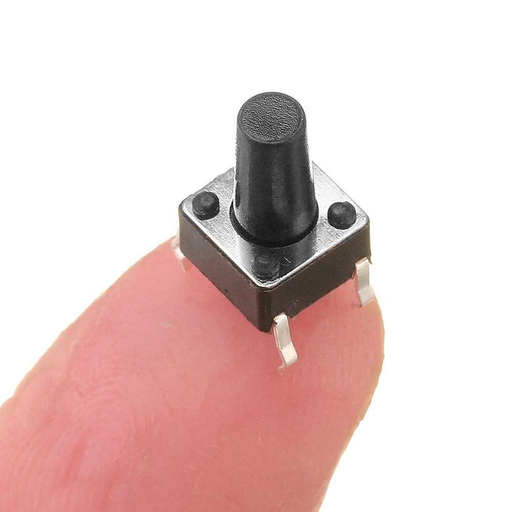 LEORY 100pcs 12V 6*6*10mm Tactile Push Button Switch Tact Switch 4 Pin DIP
