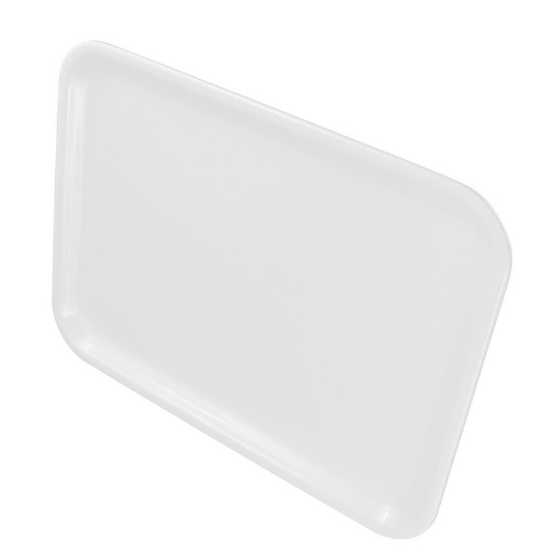 Plateau de service rectangulaire en plastique blanc, 10 pouces de Long, 3 pièces
