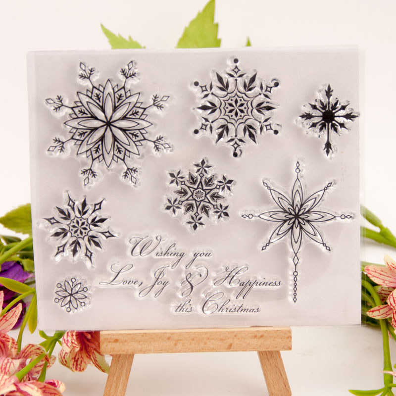 Transparante Postzegels Sneeuwvlok Kerst Clear Stempel Rubber Siliconen Scrapbooking voor Card Making Album Craft Decor Stempel