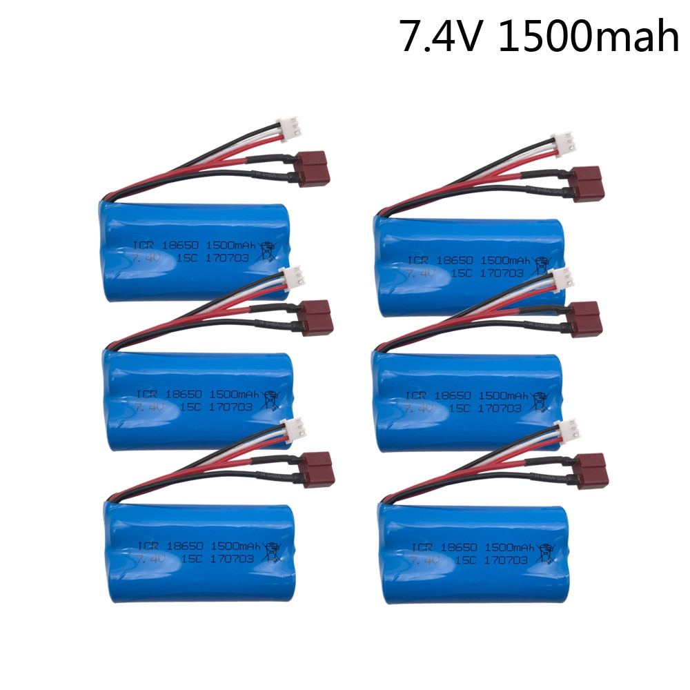 7.4V 1500mAh high-discharge 15c 18650 2S 12428 RC Car model aircraft Helicopter 7.4 V lithium batteries