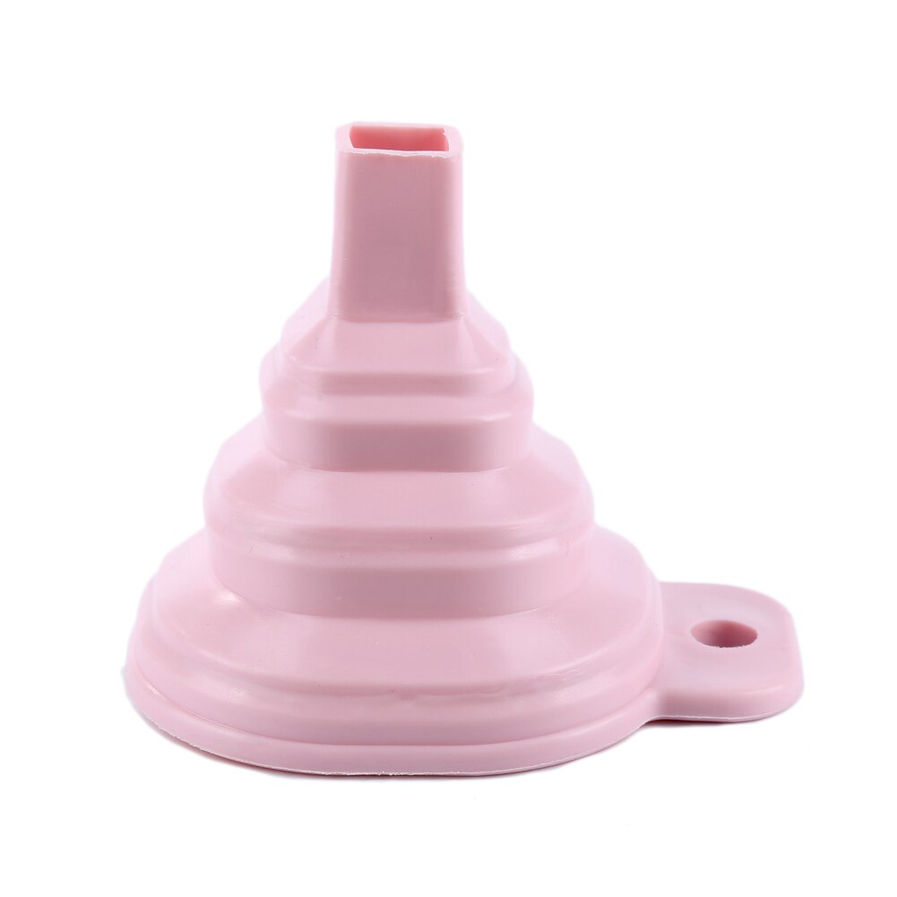 Collapsible Funnel Solid Bean Flexible Soft Silicone For Jars Food Grade Canning Home Kitchen Tool Large Liquid Transfer: Pink