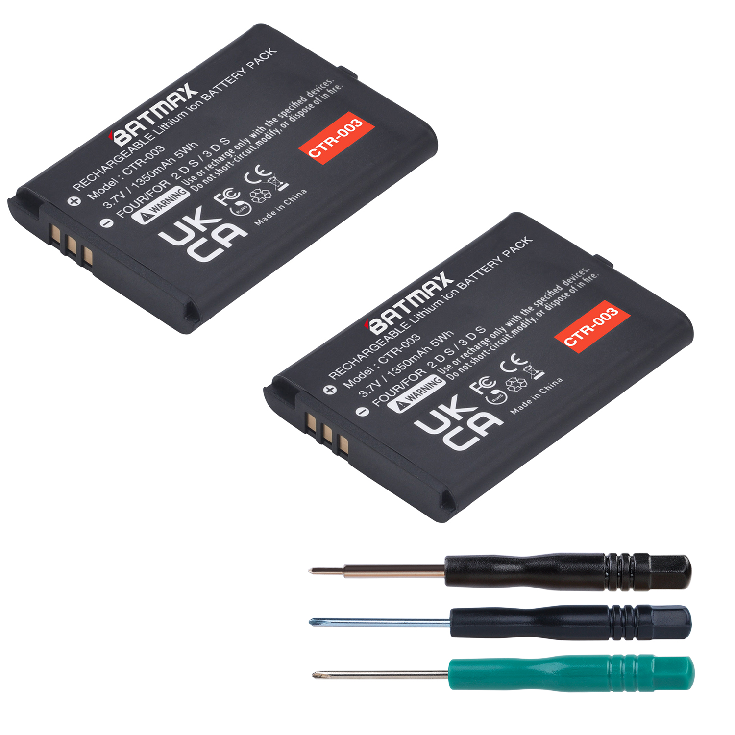 1350mAh CTR 003 CTR-003 Battery for Nintendo 3DS 2DS 2DS XL CTR-001, JAN-001, MIN-CTR-001Controllers: Light Grey