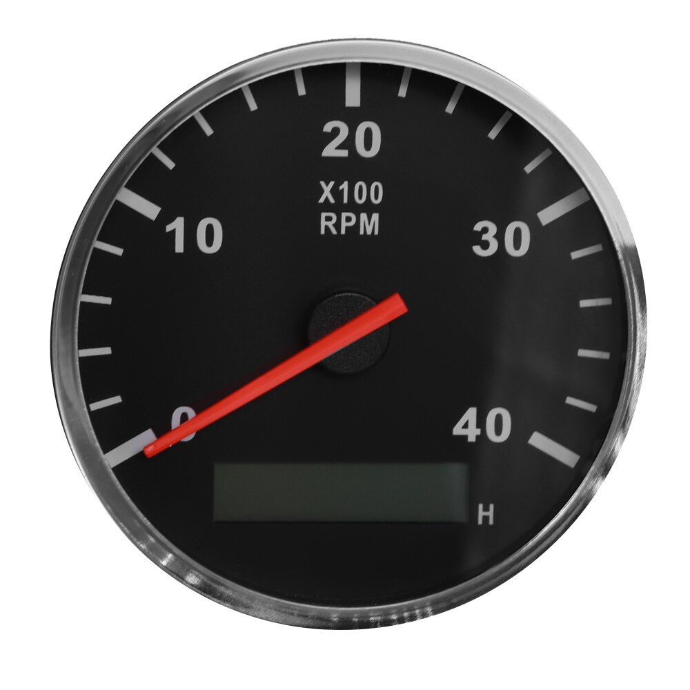 85mm Boat Tacho Sensor Marine Tacho Meter with LCD Hourmeter 3000 4000 6000 8000 RPM Marine Tachometer 12V/24V Red Backlight: BS 0-4KRPM