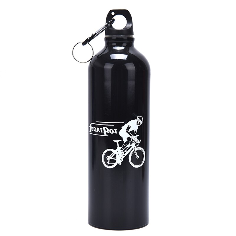 750ml aluminiumslegering sport vandflasker cykling camping cykel kedel kedel udendørs ridning sport kedel: Sort