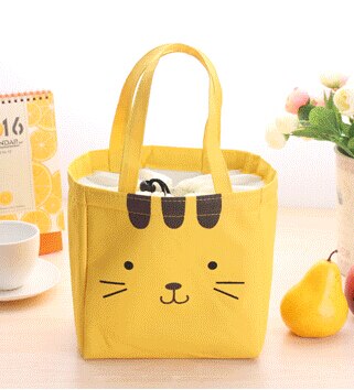 Baby Food Storage Bags Milk Bottle Women Handbag Nylon Thermal Kids Lunch Box Bolsa Termica Picnic Insulation Bag: Yellow