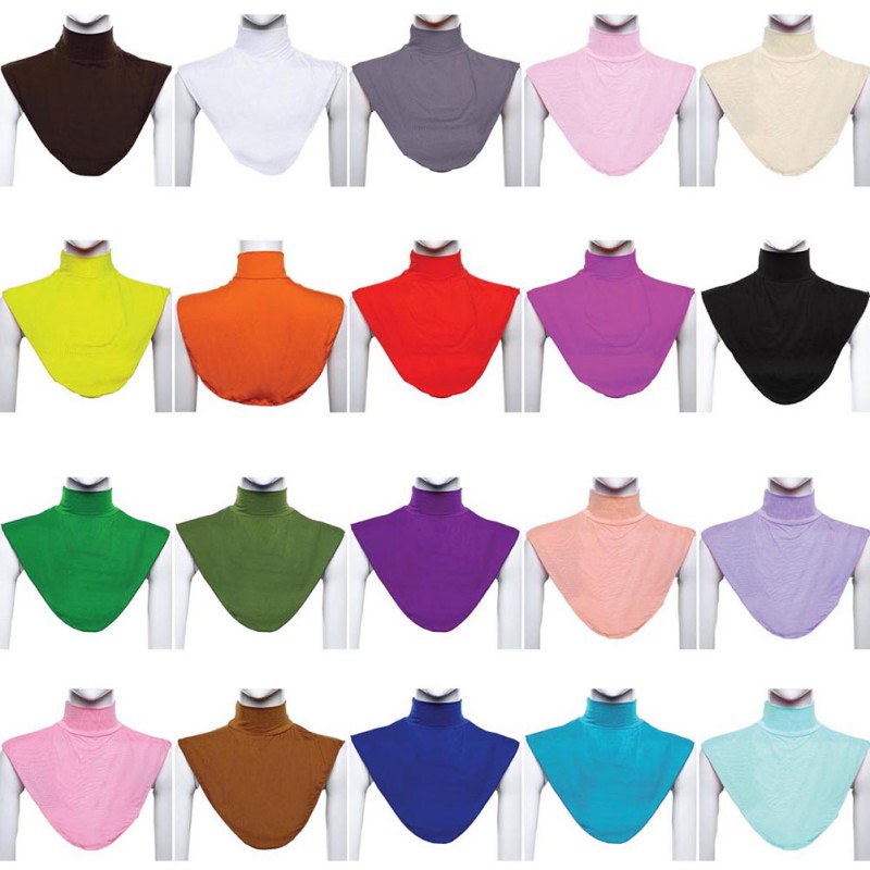 Femmes islamiques Hijab Extensions cou vérifier couverture arrière chemise islamique sous haut Hijab Femme Musulman écharpe