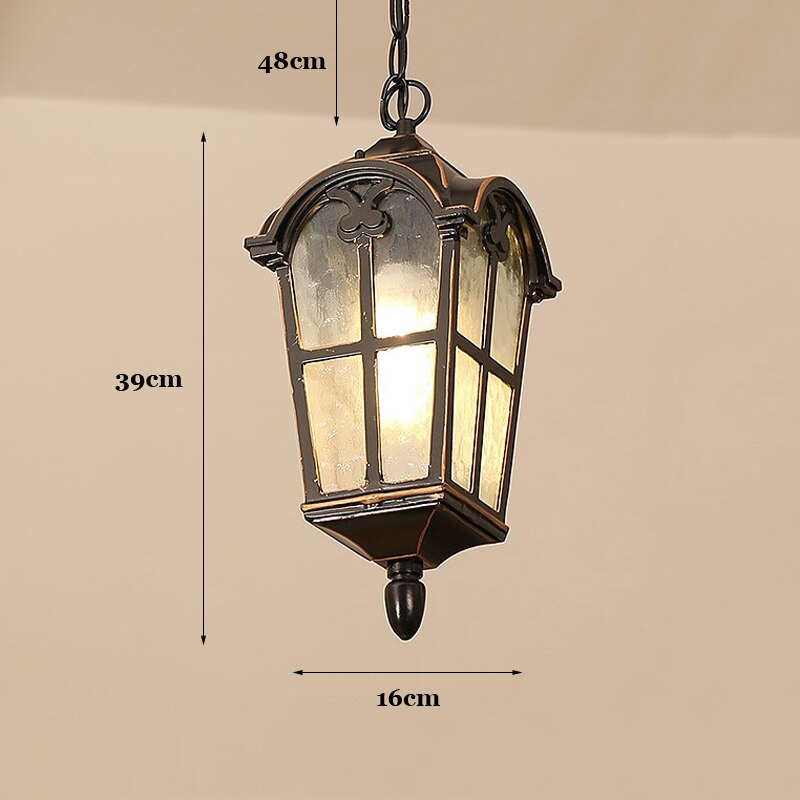 Europese Waterdichte Kroonluchter Balkon Decoratieve Verlichting Wijngaard Hanger Hanglamp Armatuur Villa Verlichting: Default Title