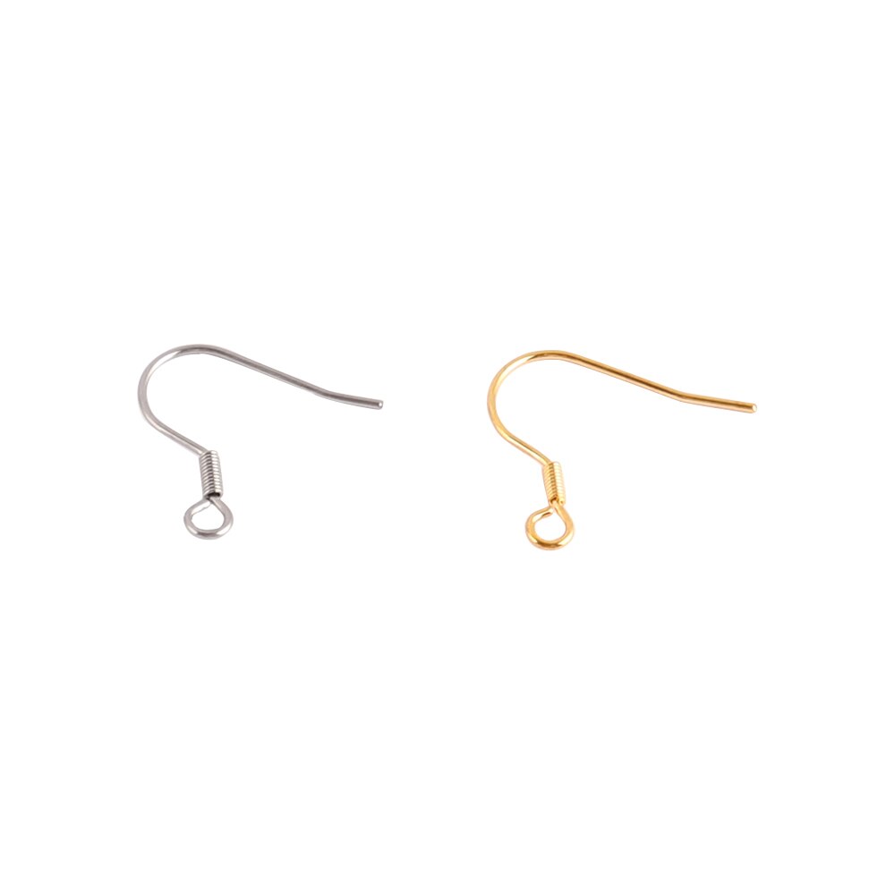 50 Stuks Roestvrij Staal Oorhaak Bevindingen Sluitingen Haken Diy Earring Supplies Accessoires Slangetje Sieraden Voor Maken Oorbel Onderdelen: Gold / G0219-G0220