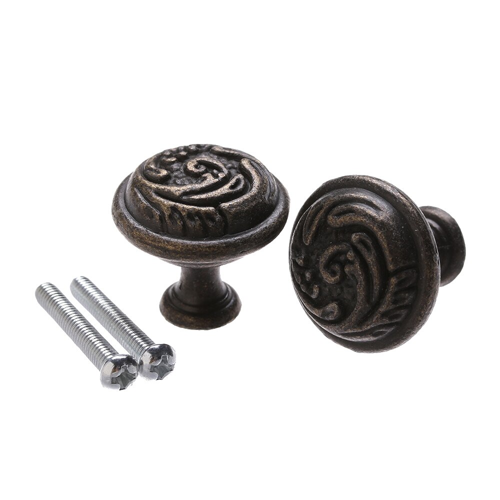 2 stk / mye retro trekkhåndtak bronse tone legering møbler maskinvare beslag skap trekkhåndtak kjøkken skuff skap dør knotter: type 10