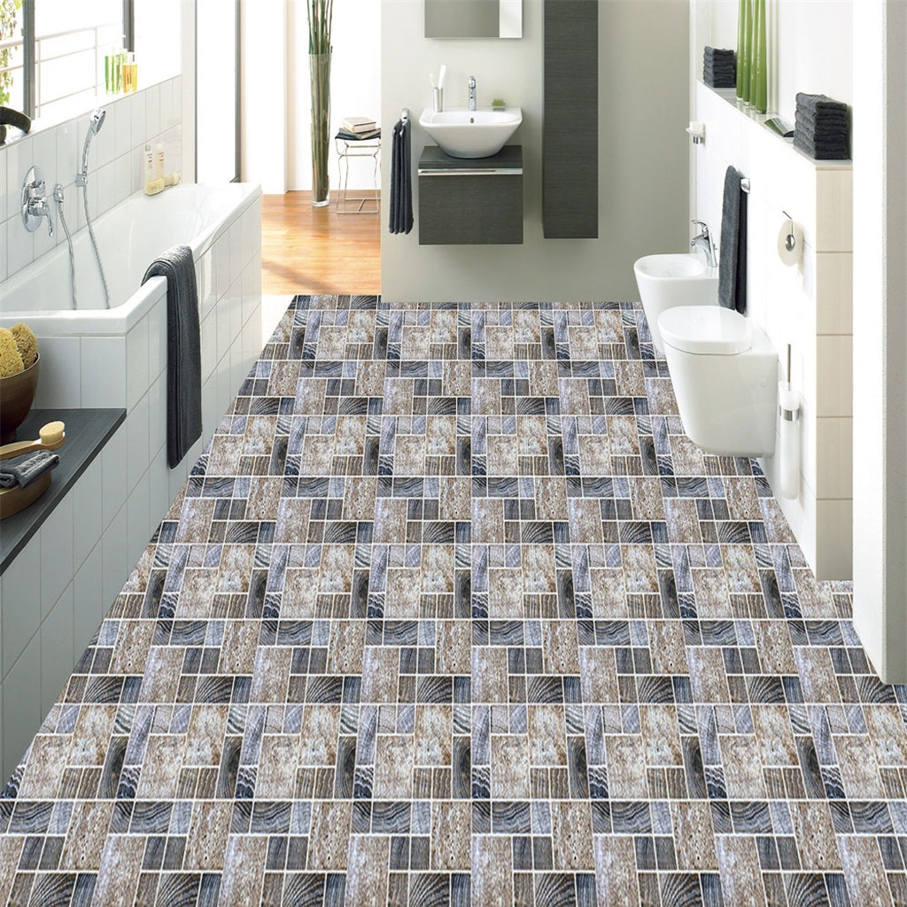 Floor stickers Tile Sticker For Kitchen Bathroom vinyl tile Self Adhesive Wall Sticker DIY Decor Wallpaper Waterproof Wall Decal