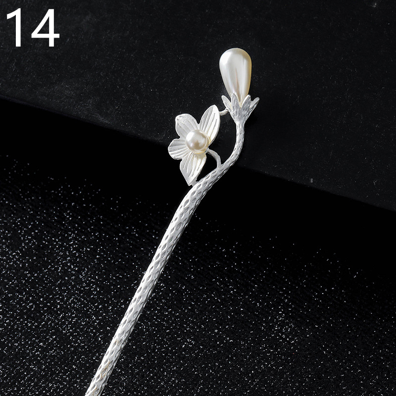 Vintage Hair Sticks Pick For Women Girls Metal Hair Pin Clips Chinese Style Hair Chopsticks Hairpins Jewelry Accessories: 14