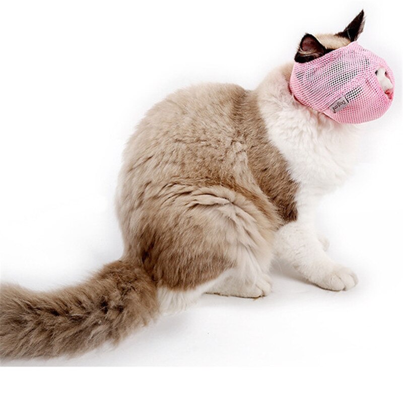 Filet respirant chat museau Anti morsure chaton muselières pour le bain de morsure beauté voyage outil avec trou chats toilettage fournitures