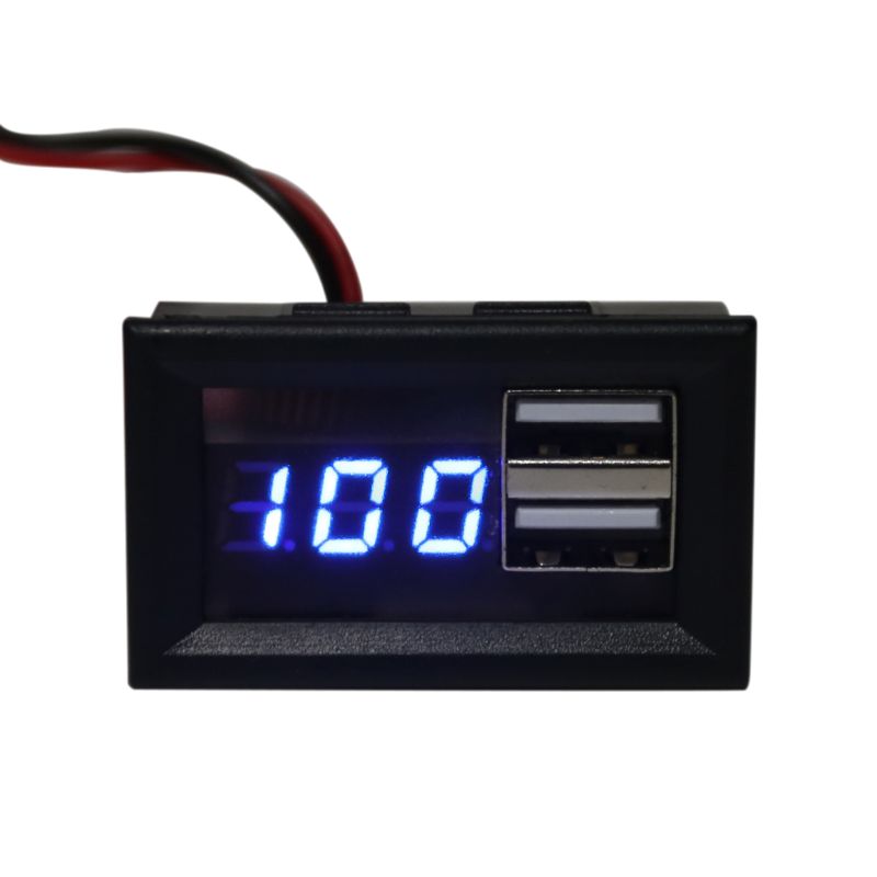 Indicateur de capacité de batterie 12V jauge de tension compteur de puissance avec QC 2.0 3.0 Charge rapide sortie USB