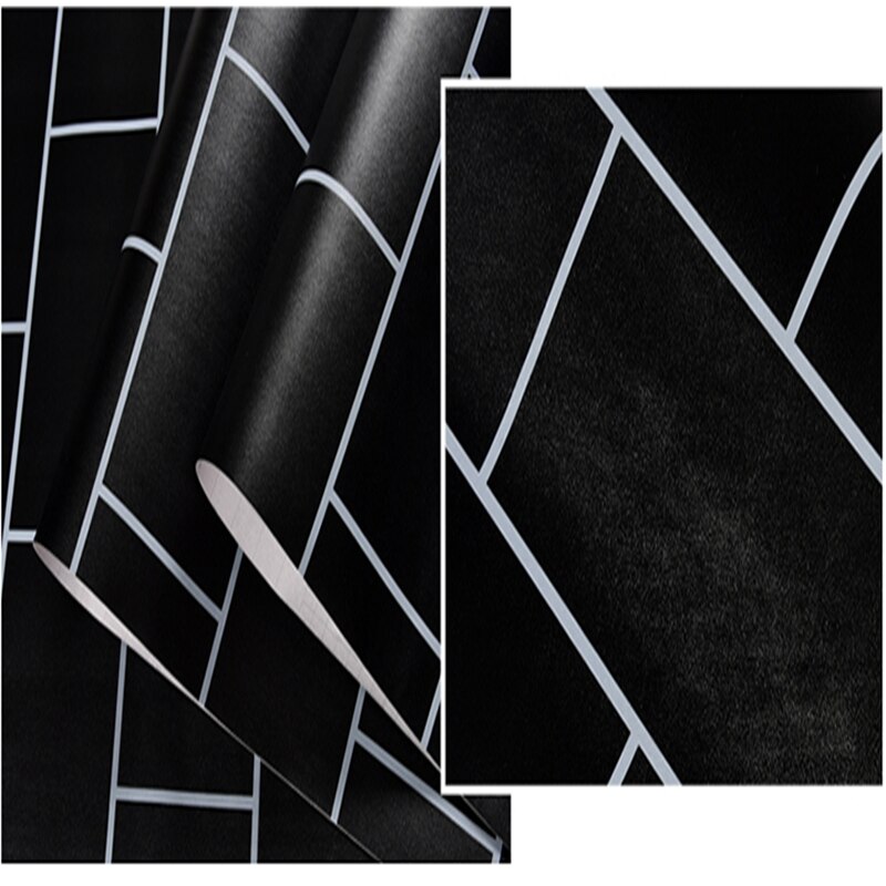 Selvklebende tapet svart/hvit vanntett pvc sovesal garderobe oppussing klistremerker dekorativ tapet barnerom hjemmeinnredning
