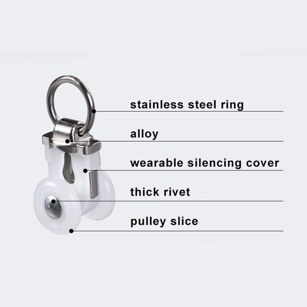 Polias de trilho de cortina de liga de alumínio, corredores para trilhos de cortina, serviço pesado