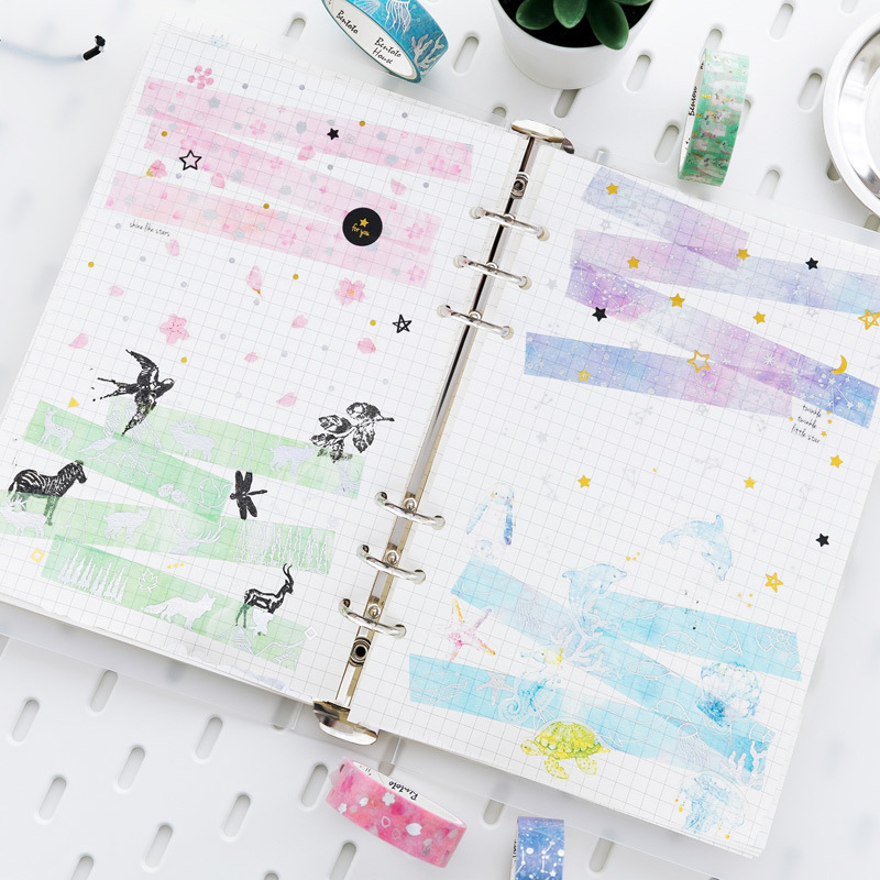 Verschiedene Blumenfolien-Washi-Band zum Selbermachen, dekoratives Maskierung-Klebeband für Scrapbooking und Telefondekoration