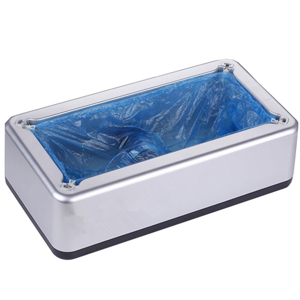 Automatic Shoe Cover Dispenser Laboratory Disposable Anti Slip Home Office Dustproof Overshoe Machine Hygiene Protective: Silver