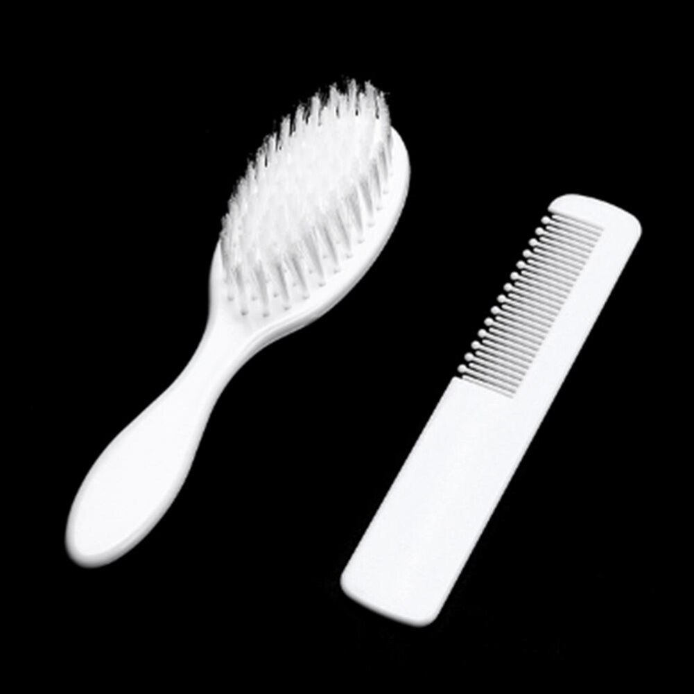 2 pçs/set Macio Escova + Pente Saudável Do Cabelo Do Bebê Recém-nascido Bebê Infantil Toldder Pentear o Cabelo Massagem No Couro Cabeludo Escova de Remoção de Líquen Fetal Novo