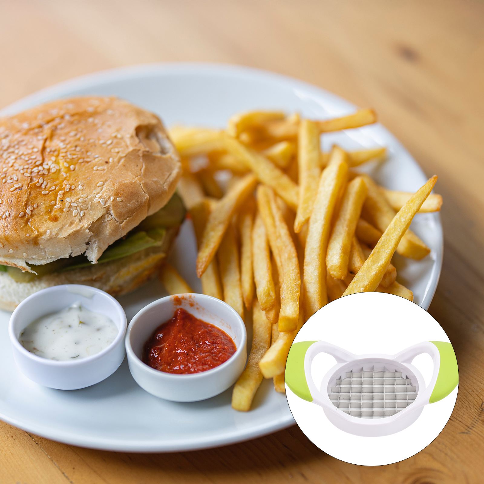 1 Pcs Potato Cutter Sharp Stainless Steel Square Cutting Device Potato Slicer for Restaurant Kitchen