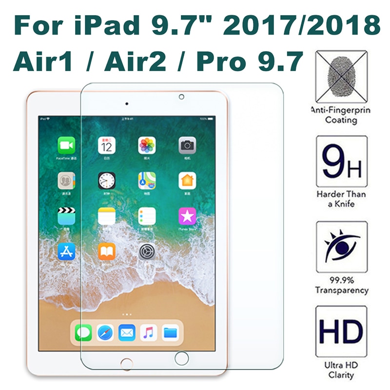 Tempered Glass Film Screen Protector for iPad 6th 5th Generation Air Air2 Pro 9.7 Protective Film Glass for ipad 5 6