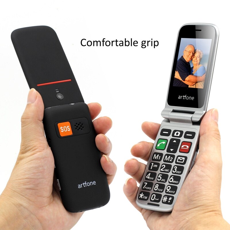 artfone CF241A Seniorenhandy ohne Vertrag | Dual SIM praktisch mit Notruftaste | Rentner praktisch große Tasten | 2G GSM Klapphandy| Großtastenhandy mit Ladegerät und Kamera|1000 mAh Akku Lange bereithalten-Zeit