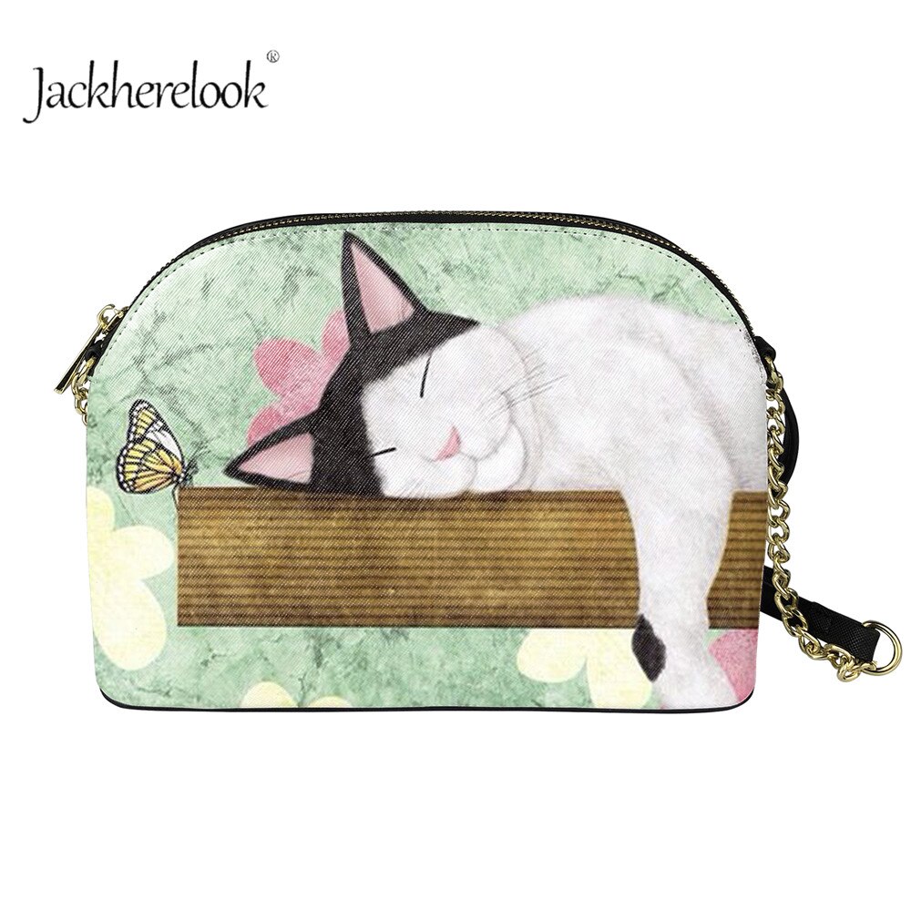 Jackherelook dames schattige dieren katten patroon buiten sling crossbody tas dames schoudertassen met haak: Hmfa 1407 d 49