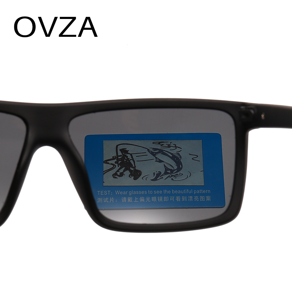 OVZA Men Sunglasses Polarized Flat Top Sunglasses Brand Driving Sun glasses Male Rectangle Style