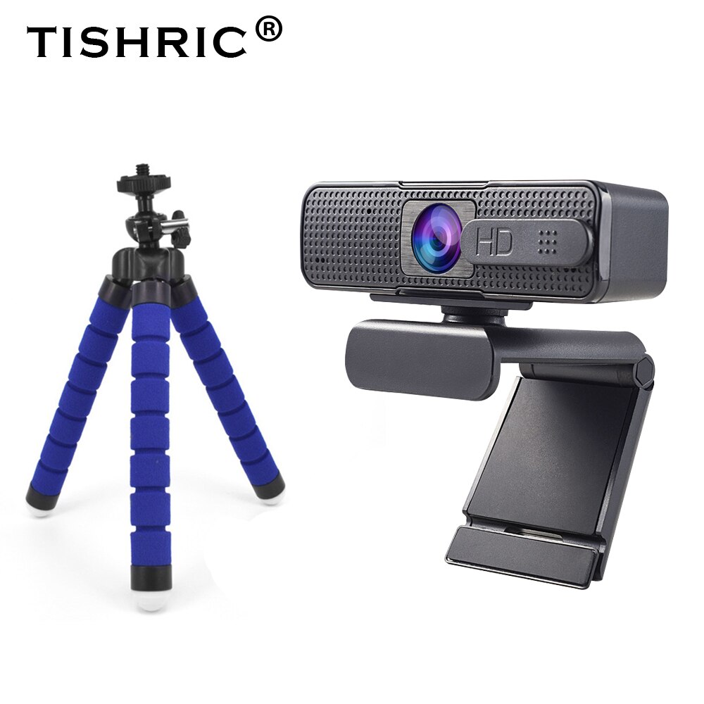 Ashu-cámara Web H701 Full HD, Webcam con enfoque automático, 1080P, con micrófono AF, para enseñanza y vídeo en vivo, USB, para ordenador: Ashu H701 blue