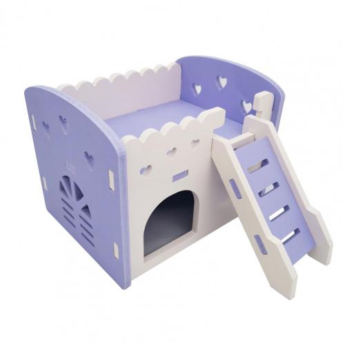 Hamster Villa with Ladder Stable Structure Chinchilla Hut Hamster Golden Bear Rat Villa Balcony: Purple