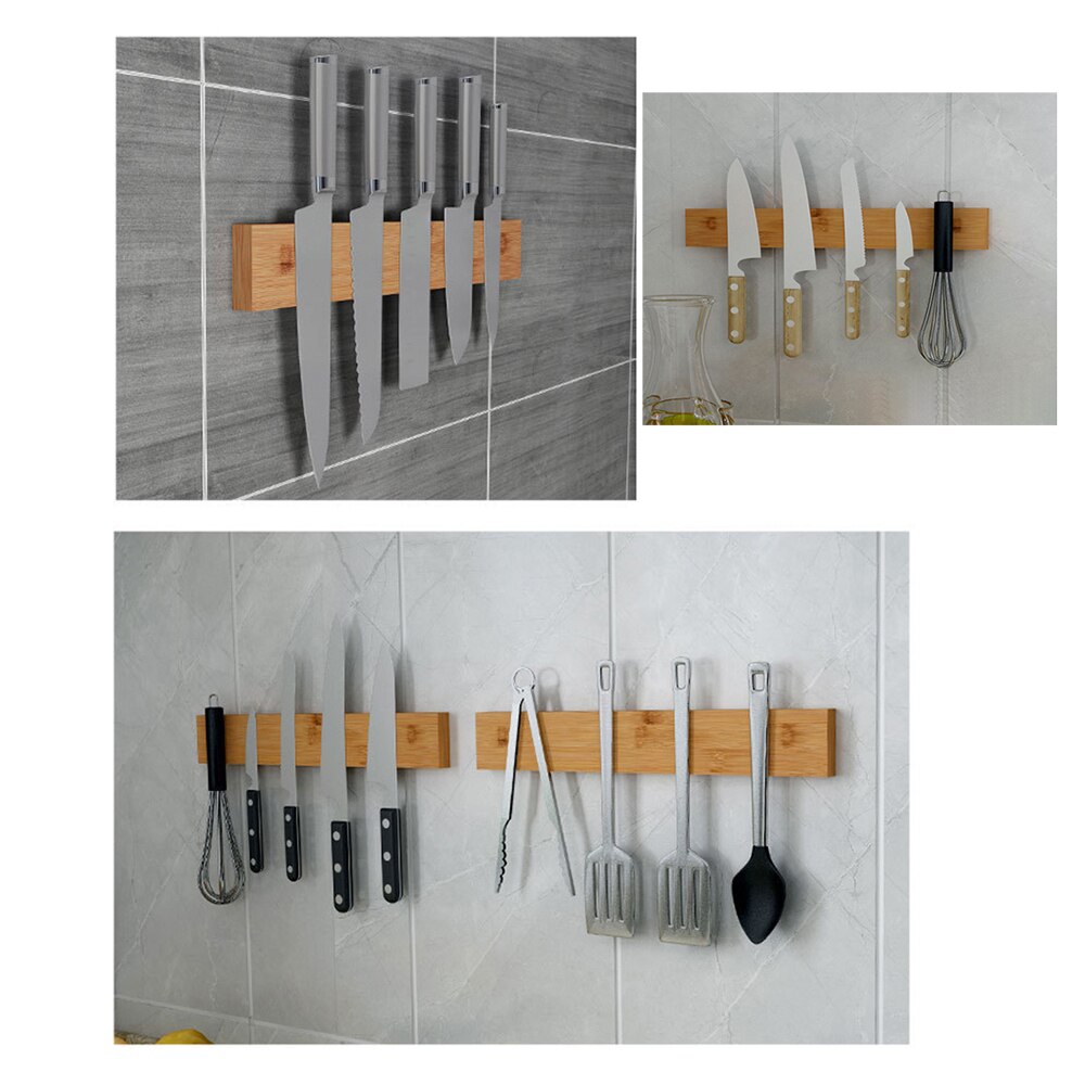Leistungsstarke Holz Streifen Magnetische Messer Halfter Zauberstab Montiert Besteck Gestell Magnet Messer Gestell Lagerung Gestell Küche Werkzeuge Messer Stand