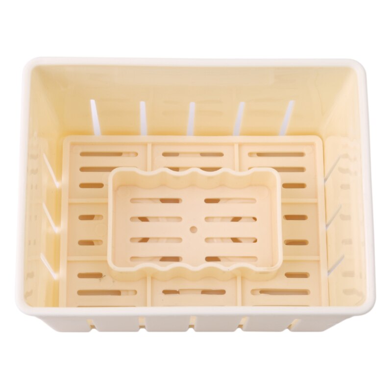 Gør-det-selv plastik hjemmelavet tofu maker presseform sæt tofu fremstilling maskine sæt soja presseform med osteklud madlavningsværktøj sæt: Med gaze