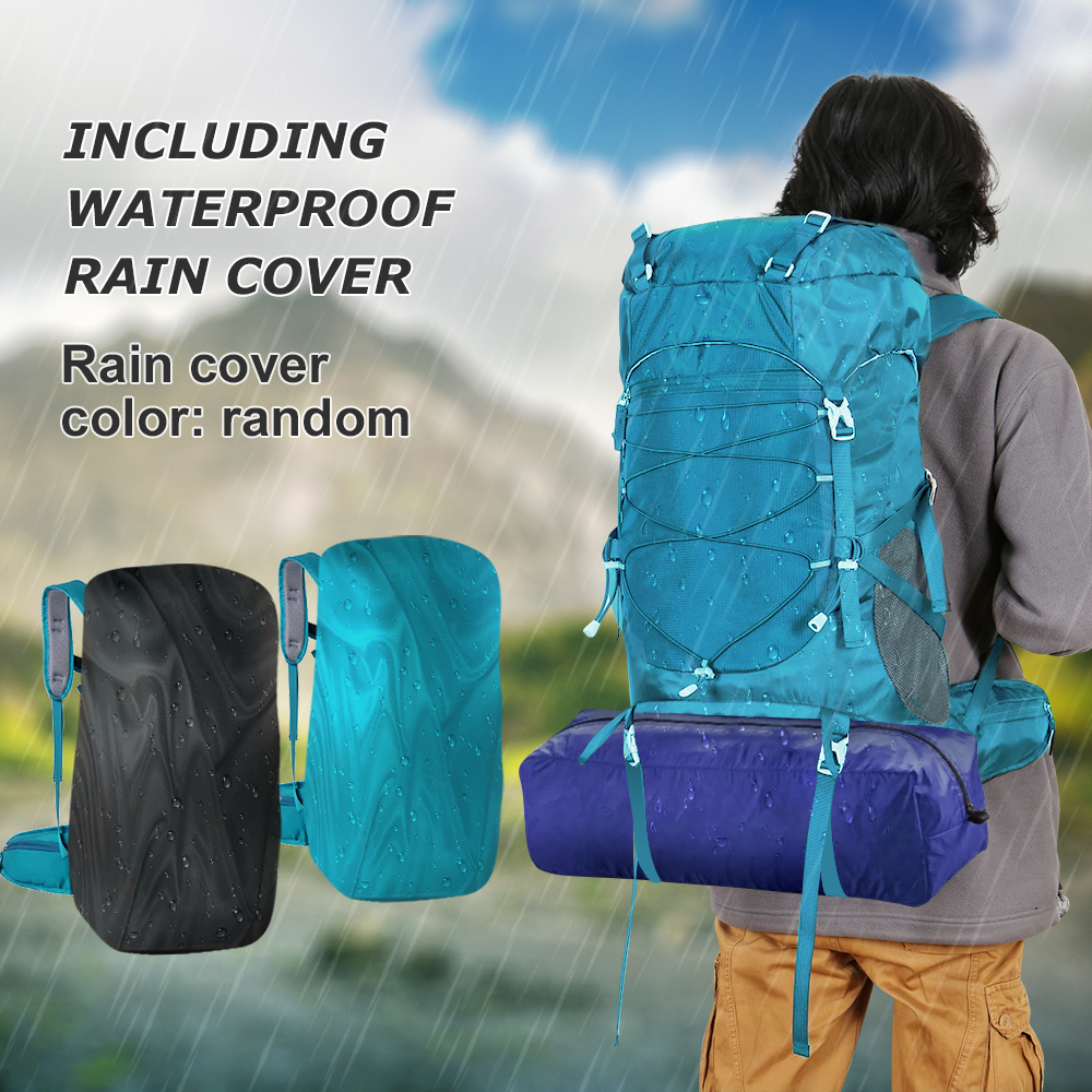 WESTTUNE 50L Wanderrucksack mit Regenschutz, multifunktionale Bergsteigertasche, Outdoor-Rucksack für Reisen, Trekking, Camping