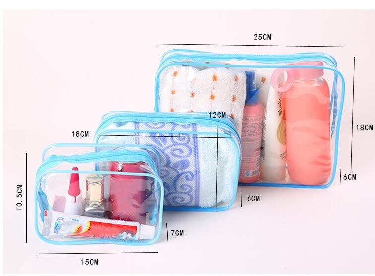 eTya Women Clear PVC Luggage Organizer Packing Waterproof Clothes Cosmetic Makeup Bag Toiletry Wash Case Travel Accessories