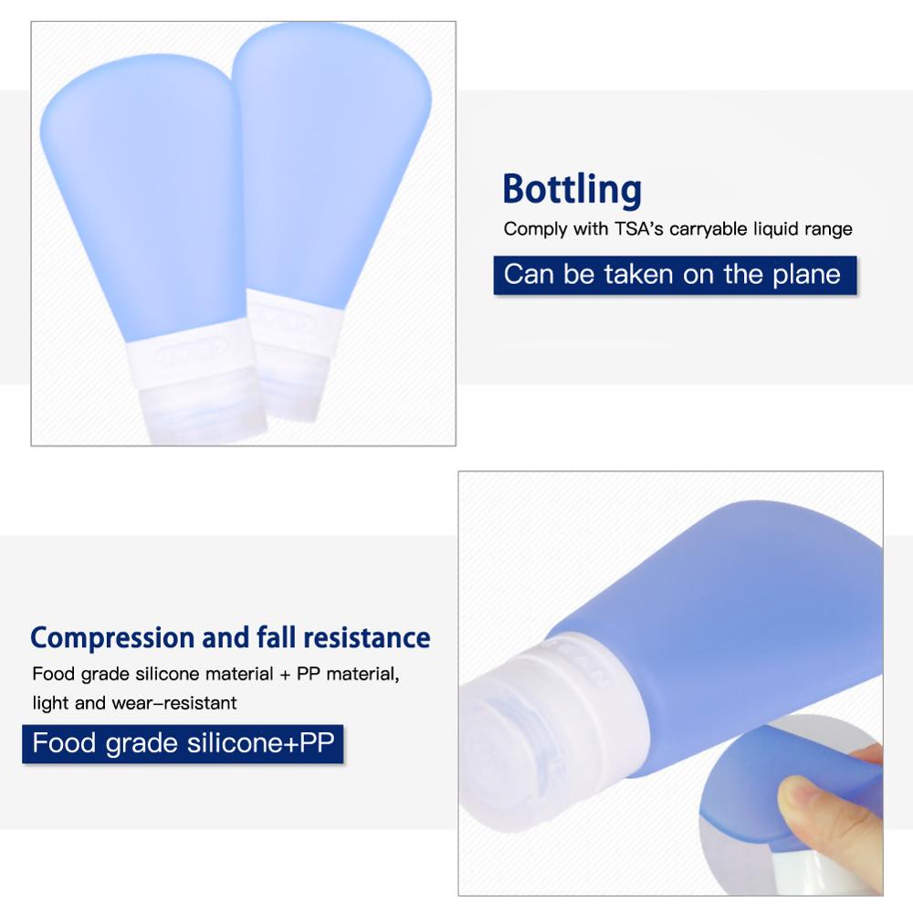 3 pièces/ensemble Silicone sous-bouteille voyage stockage sous-embouteillage Lotion cosmétique sous-emballage petit échantillon bouteille presser bouteille vide