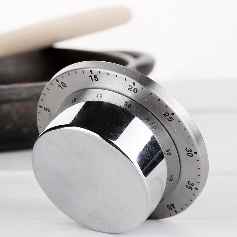 Stainless Steel Kitchen Timer with Magnetic Base Manual Mechanical Cooking Timer Countdown Cooking Tools Kitchen Gadgets