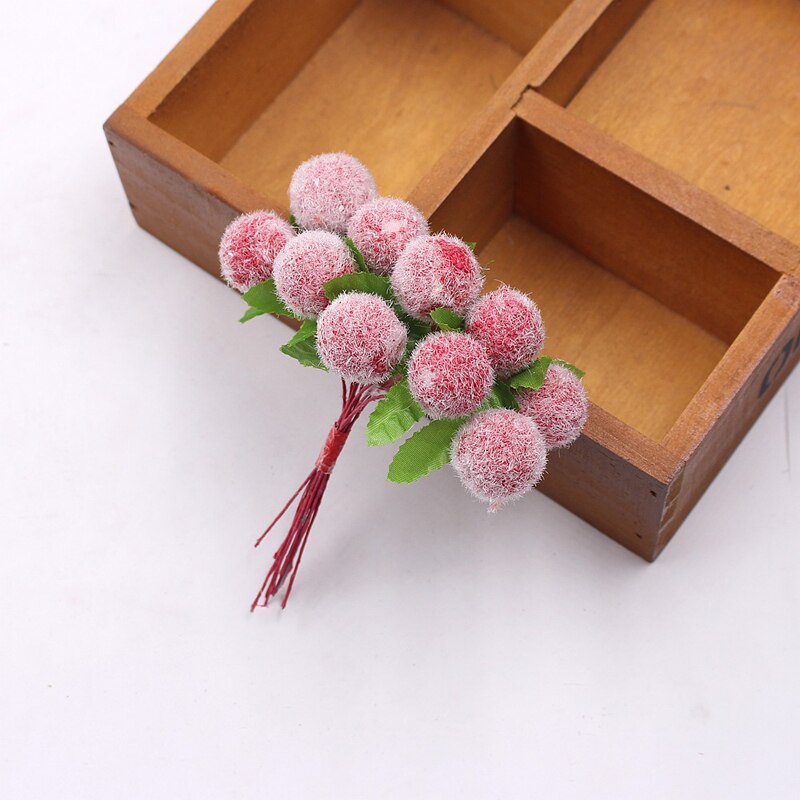 10 Pcs Mooie Schuim Bal Pompom Kunstmatige Nep Fruit Berry Bloem Voor Thuis Bruiloft Diy Guirlande Decoratie Geschenkdoos Bloemen speelgoed