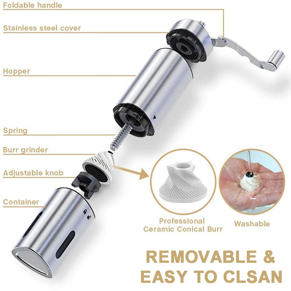 Edelstahl Dreieck Kaffeemühle Manuelle Hand Kurbel Bohne Mühle Kaffeemühle Espresso Hersteller Coffeeware Kaffeemühlen
