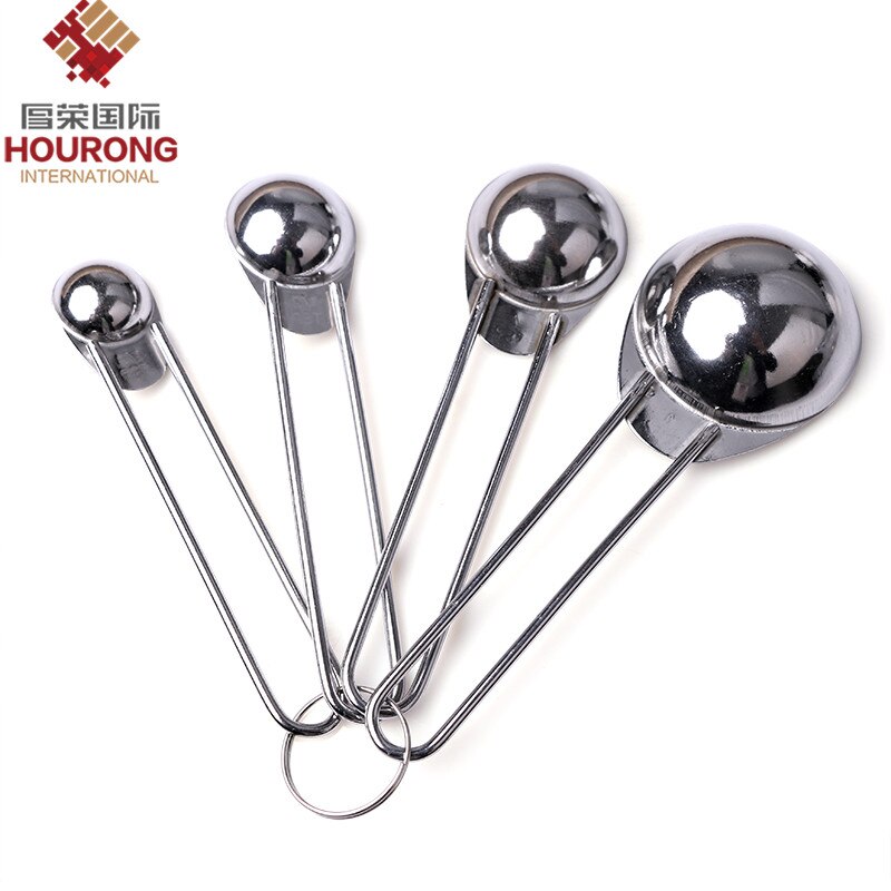 Hourong 4 stuks/set 4 verschillende maten maatbekers lepel beker bakgerei set kit lineaire handgreep meetinstrument keukengereedschap