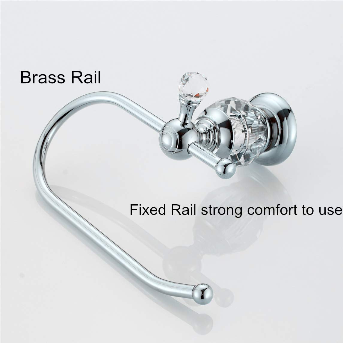 Chrome Crystal Toilet Paper Holder Solid Brass Roll Holder Polish Shlef Paper Towel Wall Mounted Bathroom Accessories