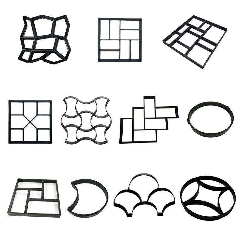 DIY Plastic Pavement Brick Concrete Stepping Stone Cement Mould Paving Road Mold M68E