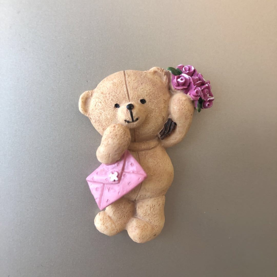 refrigerator decoration cute couple animal cartoon 3d resin refrigerator with magnet fridge magnet souvenir