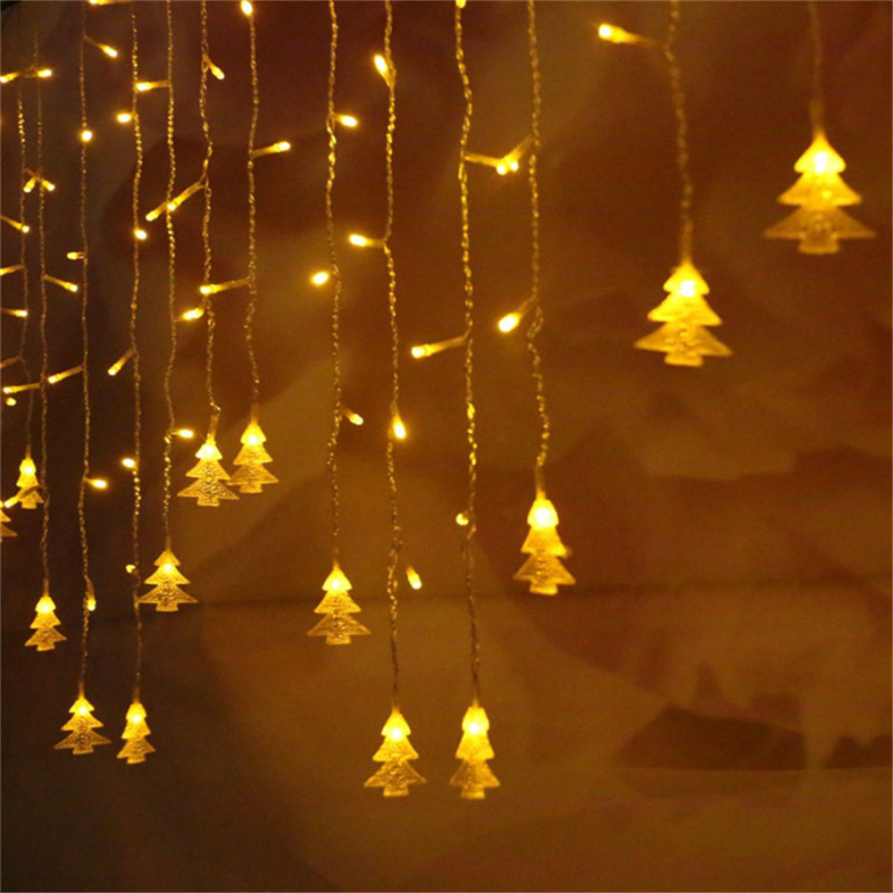Guirnalda de luces para cortina de ventana, guirnalda de luces de 4M para exteriores, decoración de habitación, Navidad, dormitorio, , boda, hogar, jardín, decoraciones de pared: Color blanco cálido / O