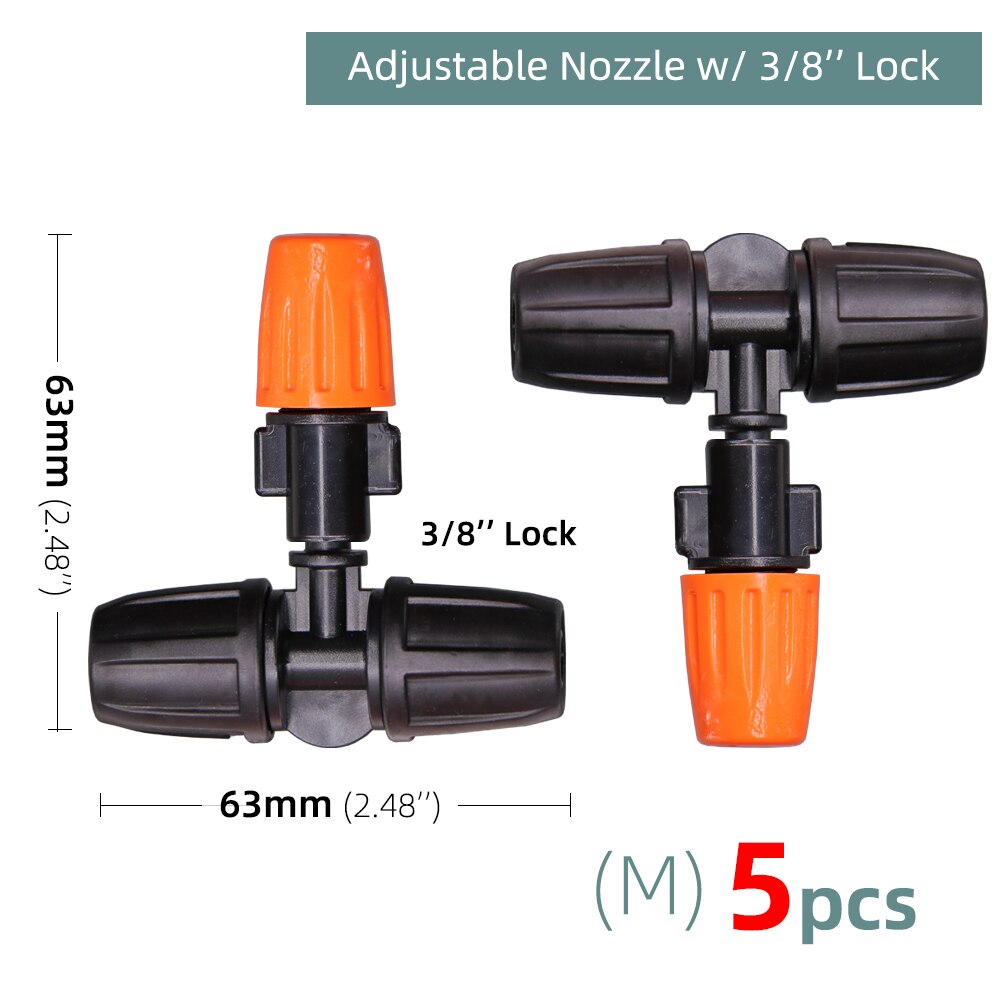 Aspersores atomizadores de pulverización para jardín, sistema de riego por goteo con conectores, boquilla de goteo de 1/4 &quot;y 3/8&quot;: M