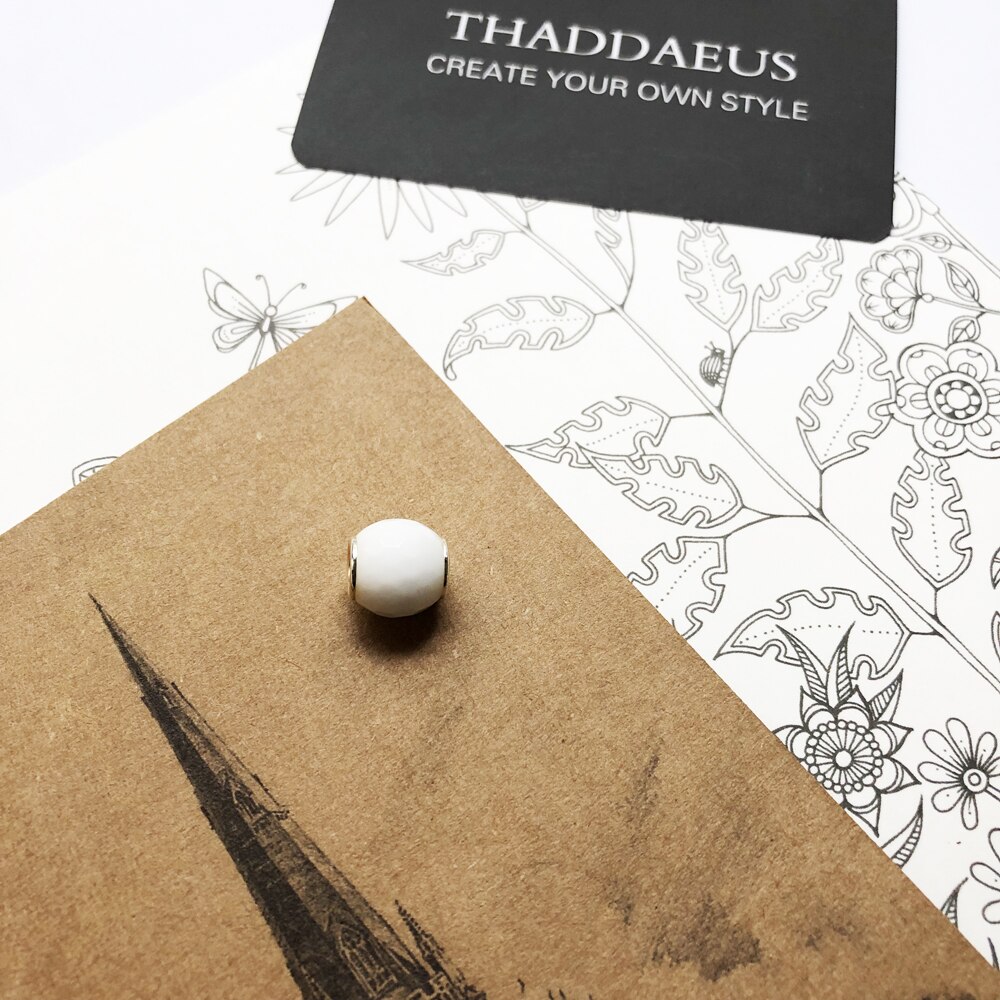 Bianco Sfaccettato Perline, Perline D'argento Misura il Braccialetto Tommaso Collana Europea FAI DA TE bijoux Accessori Dei Monili del Regalo per Le Donne