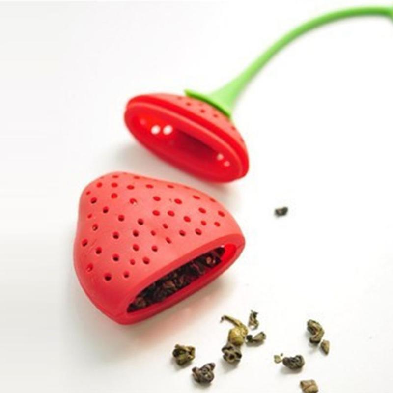 Strawberry Loose Tea Infuser Silicone Tea Ball Leaf Tea Strainer For Brewing Device Herbal Spice Diffuser Filter Kitchen Tools
