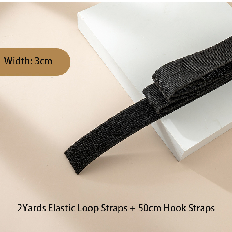 Nylon Elastische Lusband - 2 Yards - Zelfklevende Klittenband Straps - Hittebestendig, Eco-Vriendelijk: Wit
