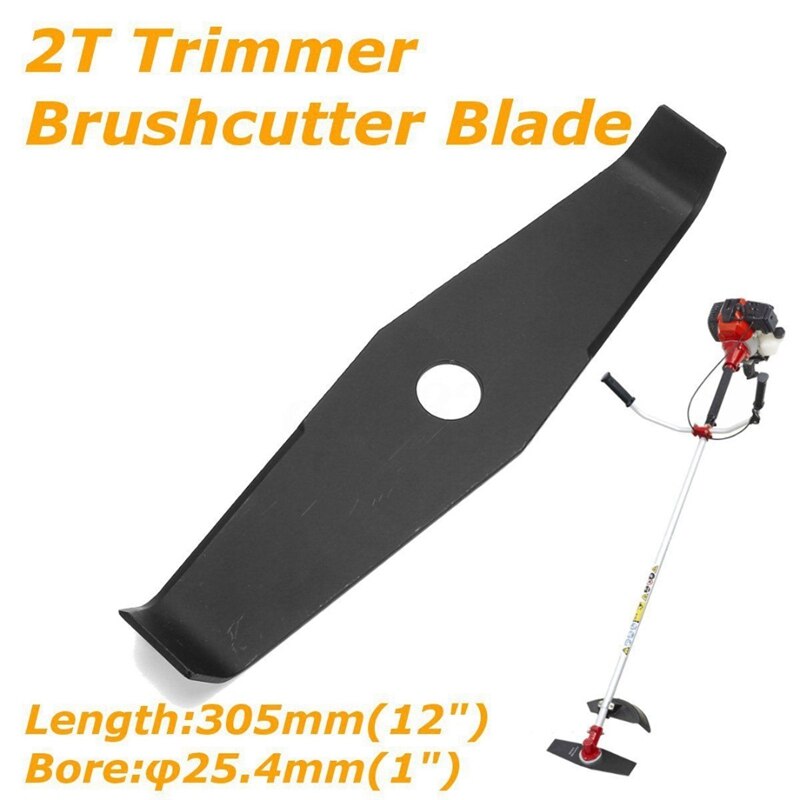 Brush Cutter Grass Trimmer Head Knife Cutting Steel Blade 2 Tooth 2T Trimmer Blade 305 X 25.4 X 3Mm for Bush Brushcutter Retail