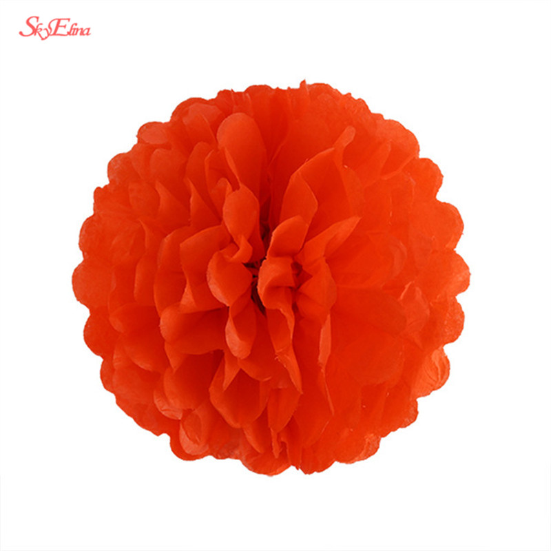 10 Pcs 6 Inch 15 Cm Kunstmatige Bloemen Tissuepapier Pom Poms Papieren Bloemen Ball Pompom Bruiloft Verjaardag Decoratie Partijen 5Z: orange